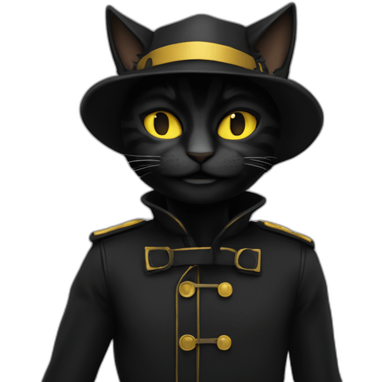 Chat noir qui fait un clin d’œil emoji