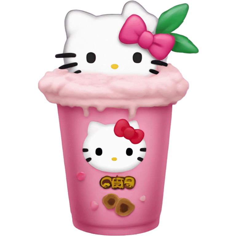 Hello kitty boba  emoji