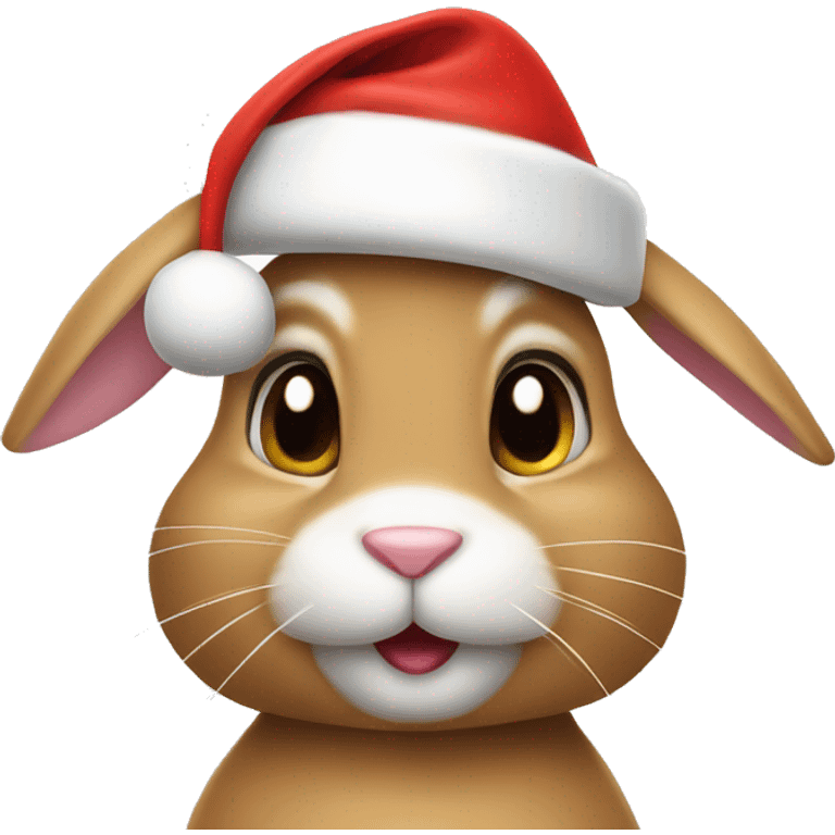 bunny wearing santa hat emoji