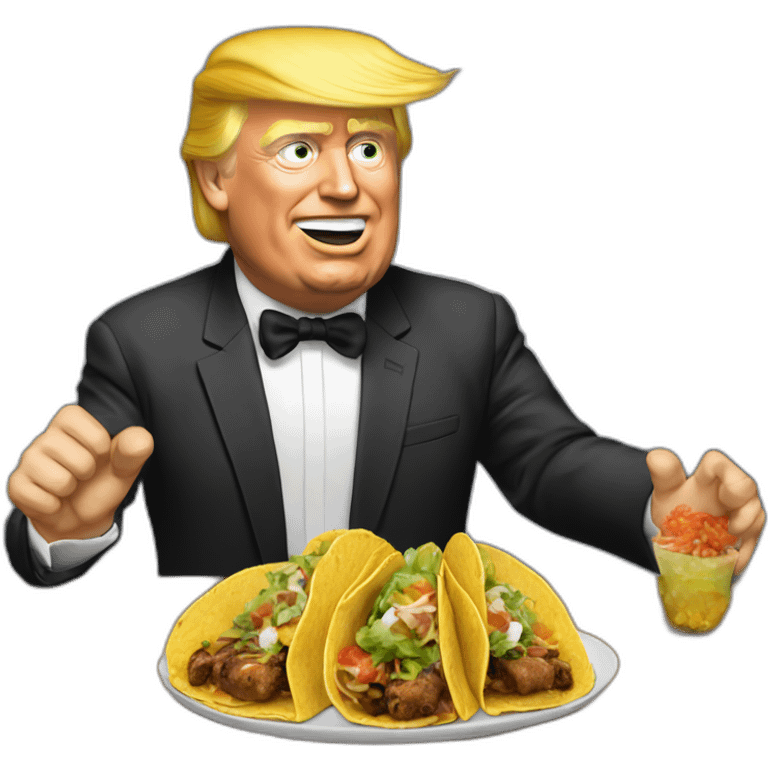 Trump qui mange un tacos emoji