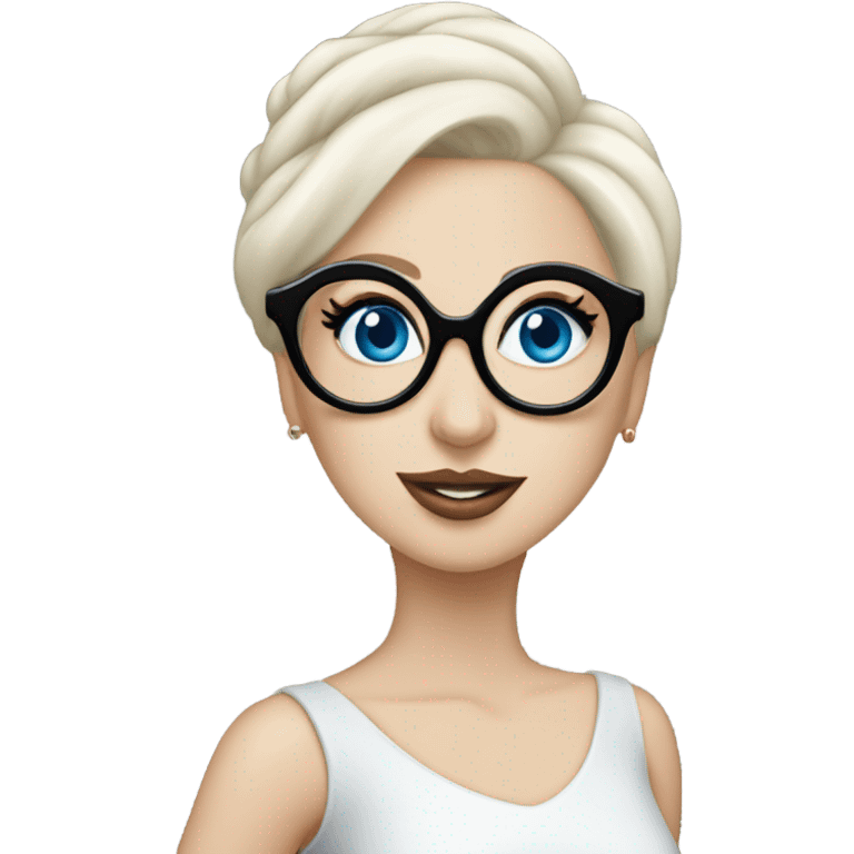 Elegant lady-gaga-dancing-blue eyes- wearing glasses: emoji