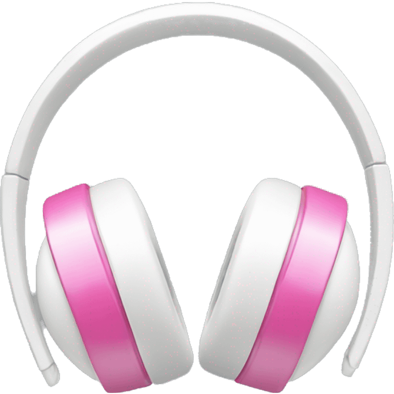 White headphones with pink bow emoji