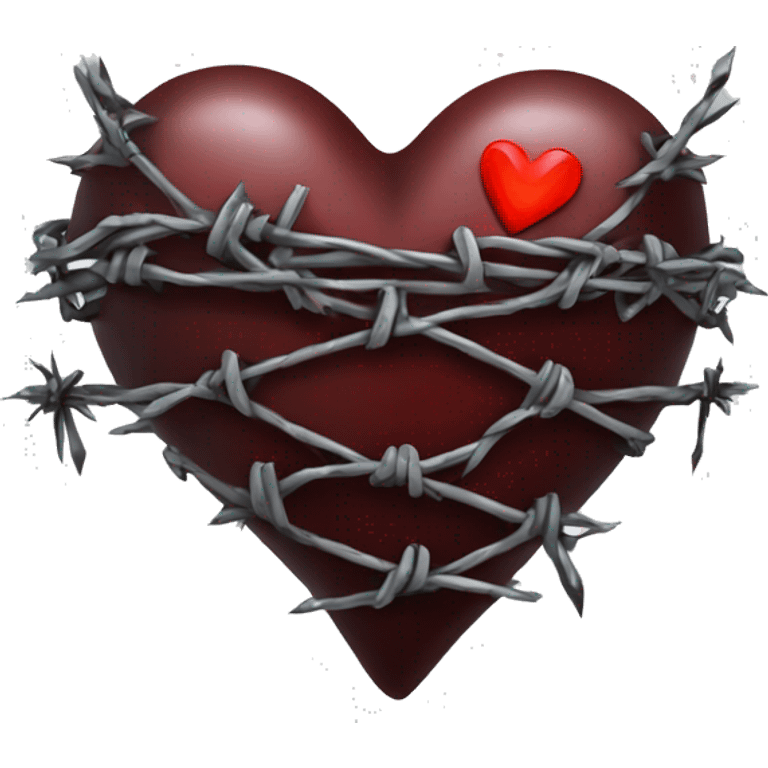 gothic heart with barbed wire emoji