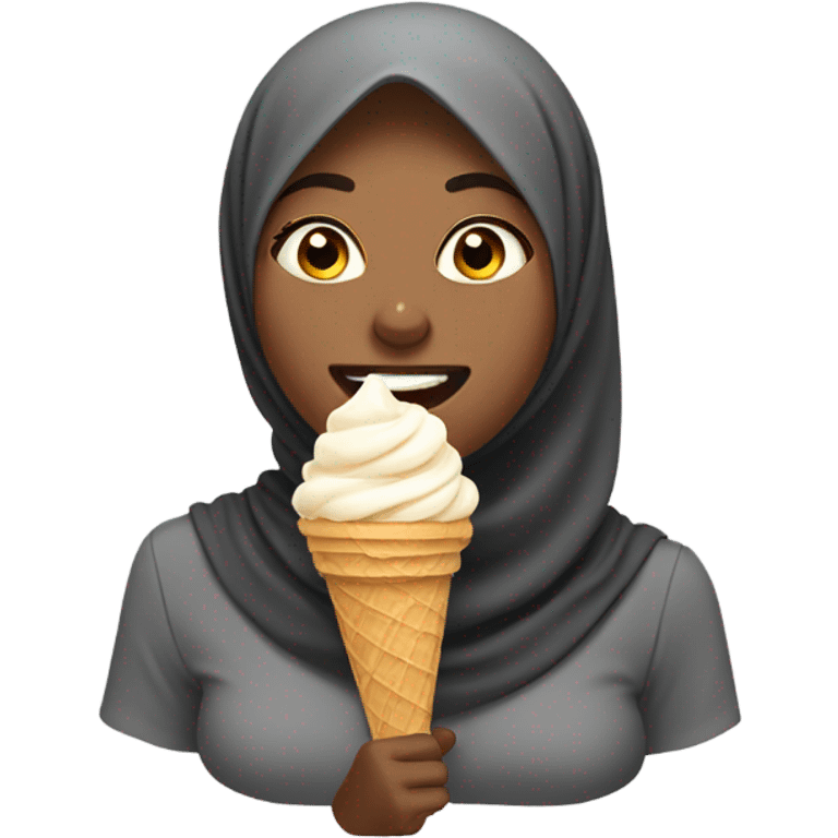 Hijabi eating ice cream  emoji