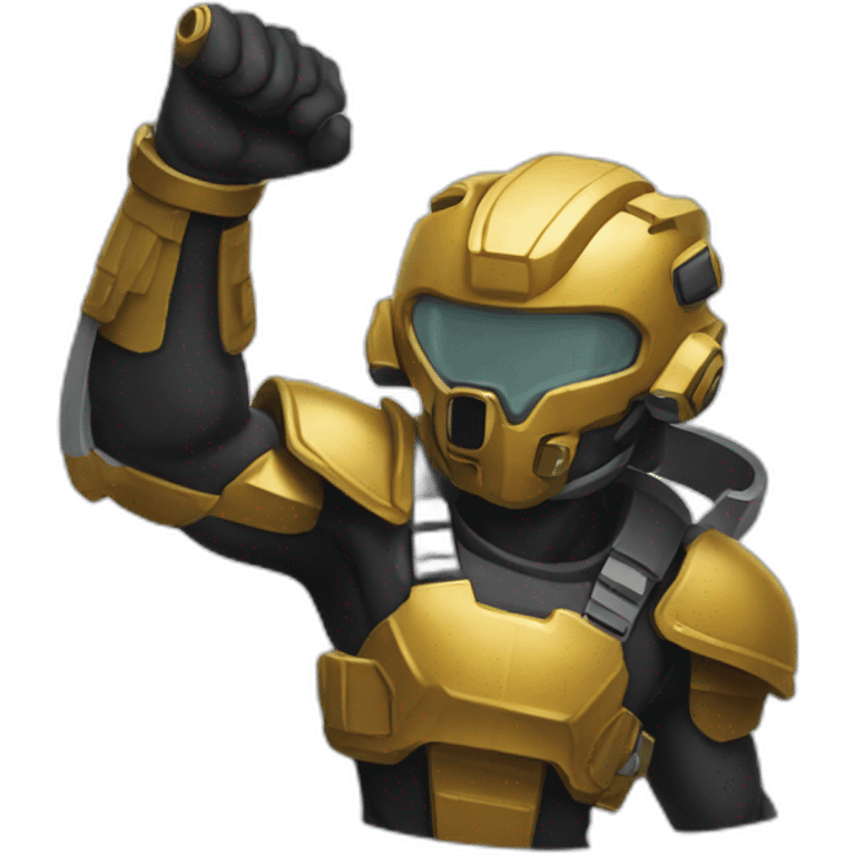 helldivers holding forearm in front fist in air emoji