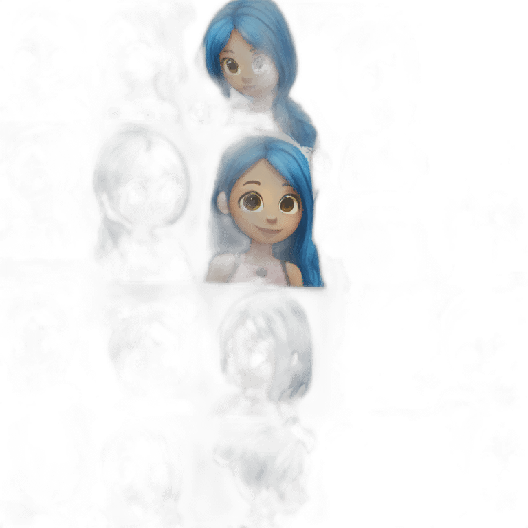 girl with blue hair pigtails and ladybug suit emoji