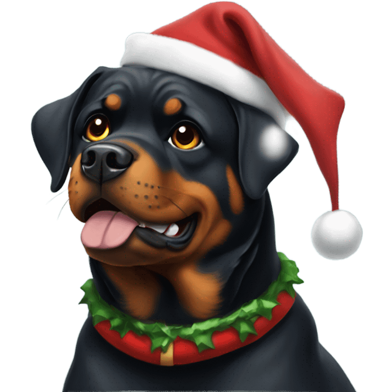 Rottweiler as Santa  emoji