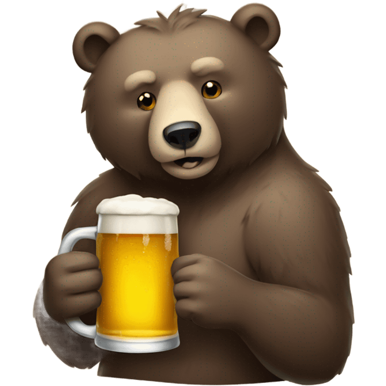 Bear drinking beer emoji