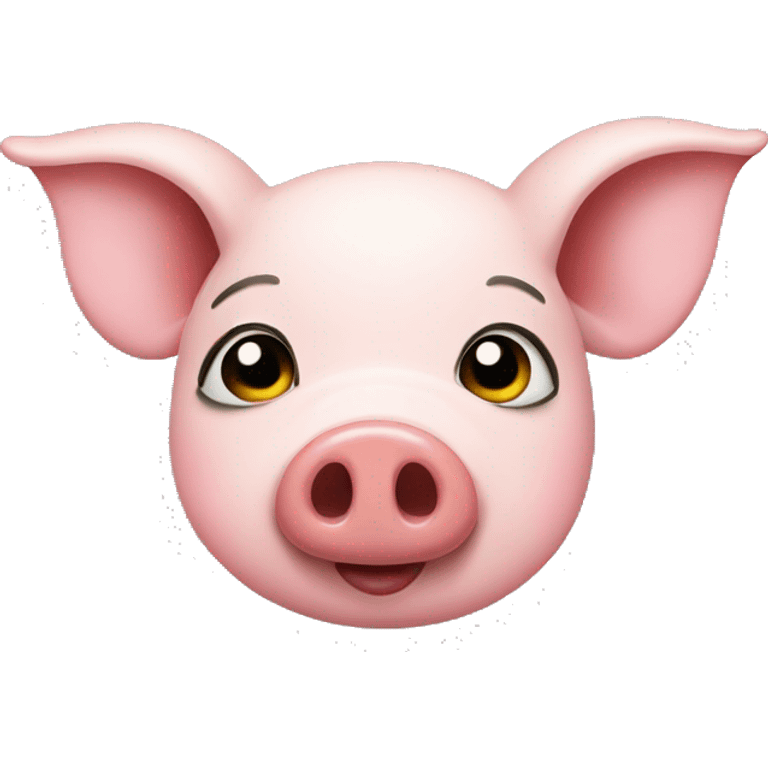 pig wearing lipstick emoji