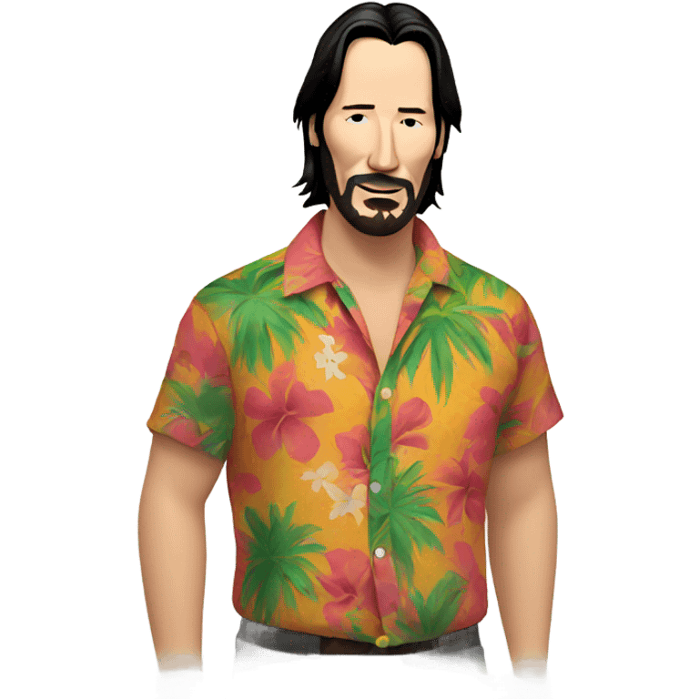 Keanu reeves wearing Hawaiian shirt emoji