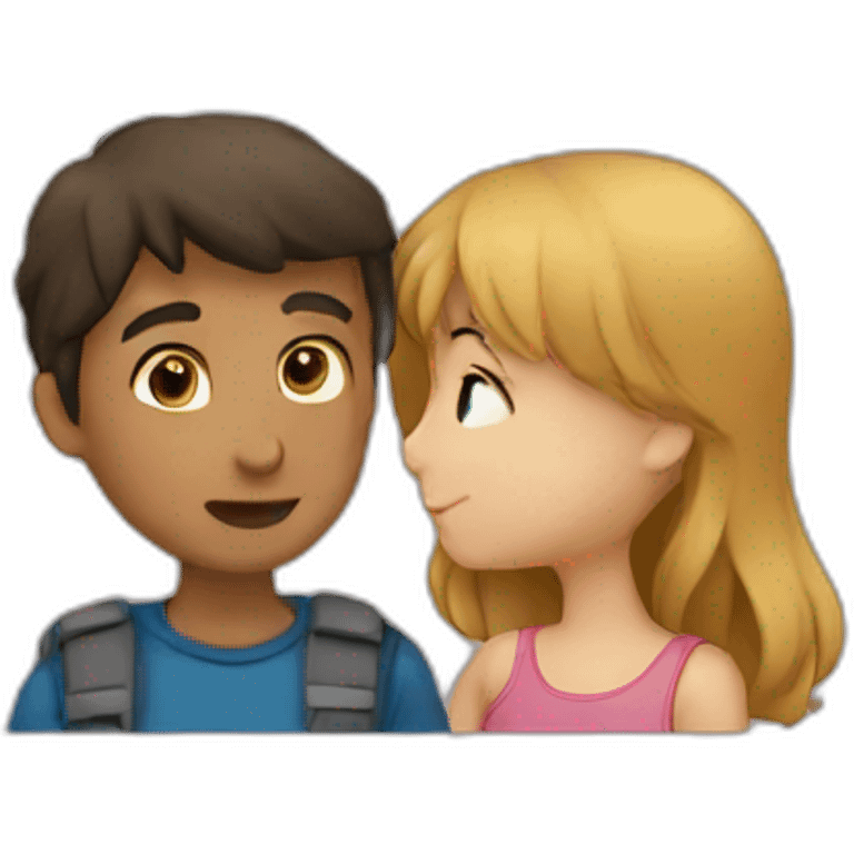 Boy kissing girl emoji