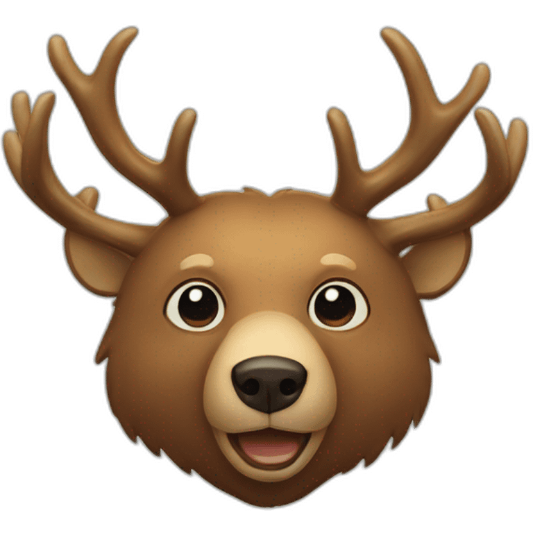 bear with giant elk antlers emoji