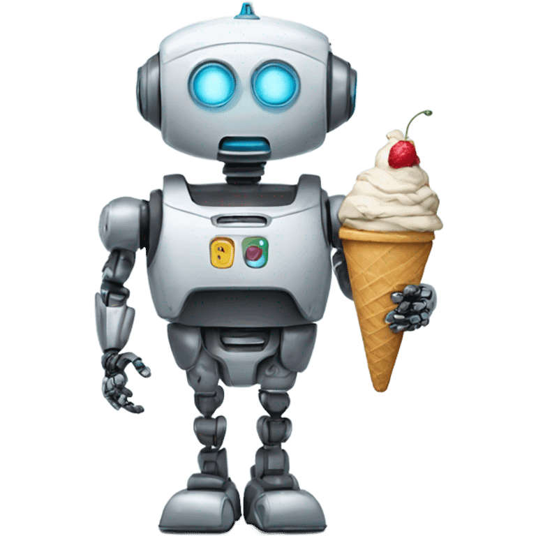 Robot with ice cream emoji