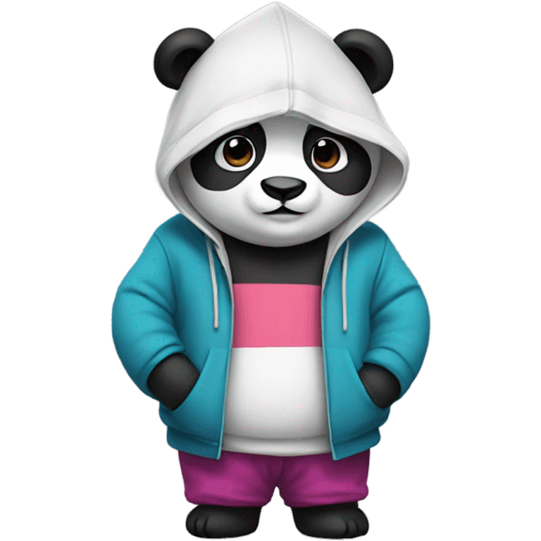 Panda wearing a hoody emoji