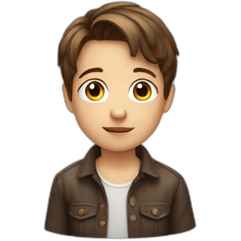 little boy child with brown hair emoji