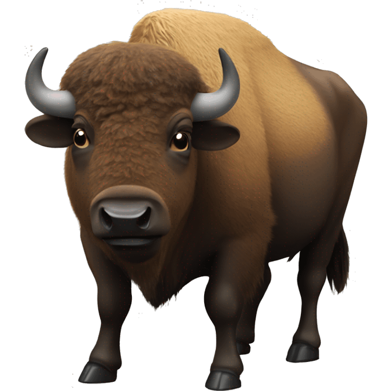 european bison eating from a garbage container emoji