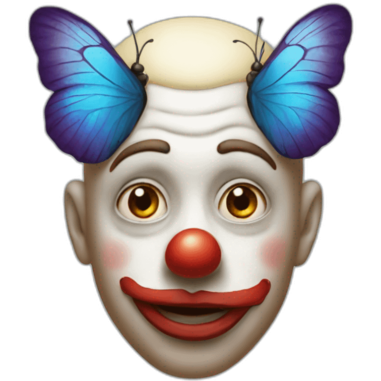 a clown with a butterfly on his nose  emoji