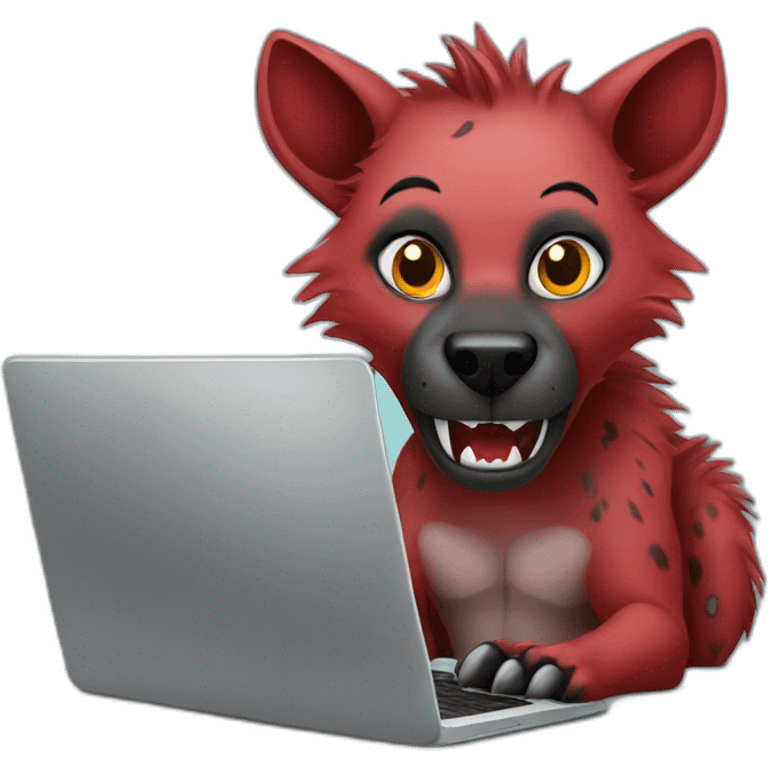 red hyena with laptop emoji