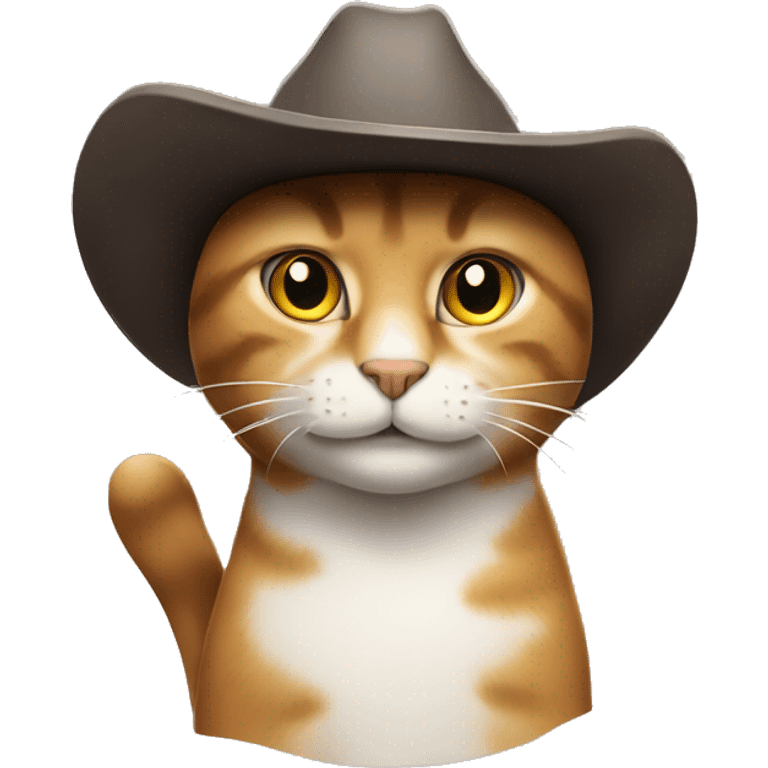 A smirking cat with a cowboy hat emoji