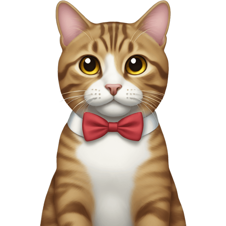 Tabby cat with bow tie  emoji