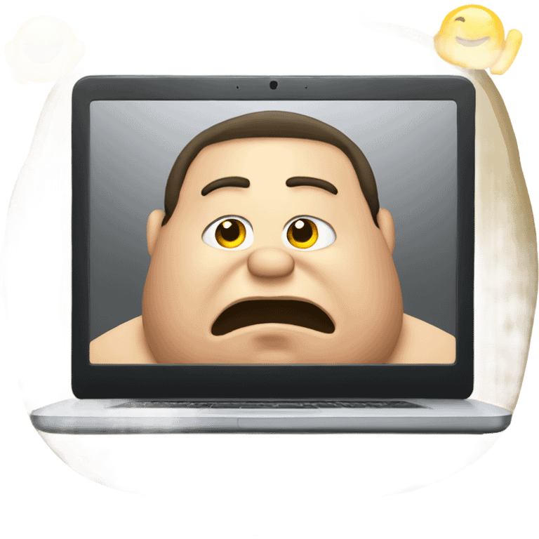 Fat guy on computer  emoji