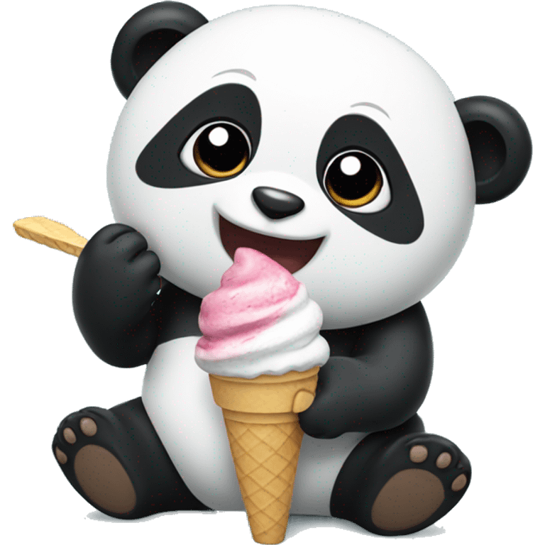 Panda eating ice cream emoji