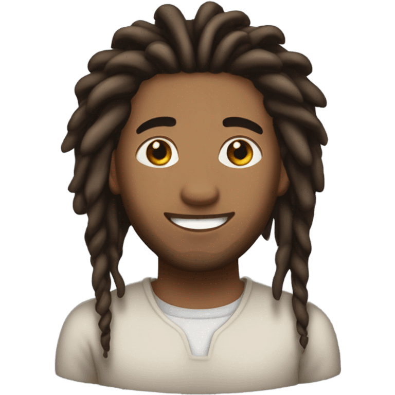 Pretty brown man with medium length dreadlocs and no facial hair emoji