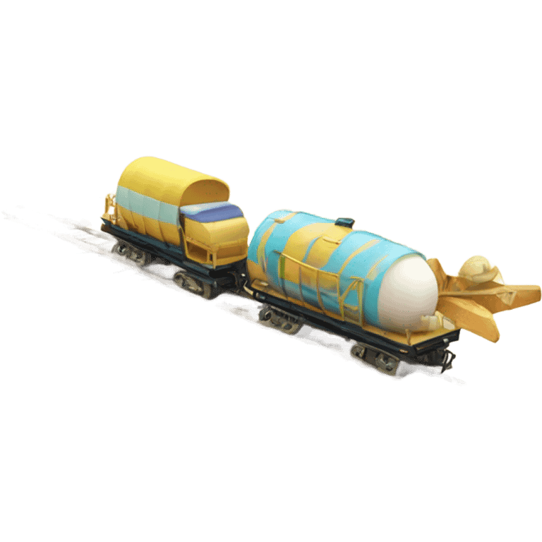 little beach Train with 3 wagons emoji