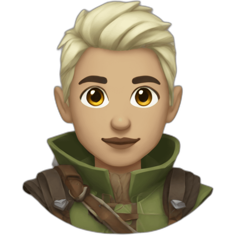 non-binary half-orc ranger emoji