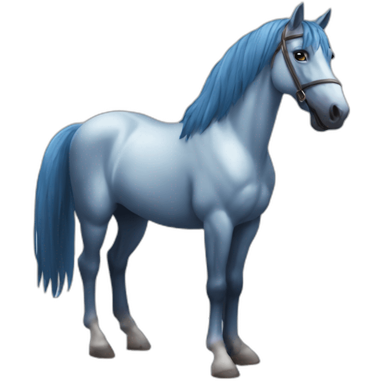 Le jeune à des grands chevaux bleu +🤩 emoji