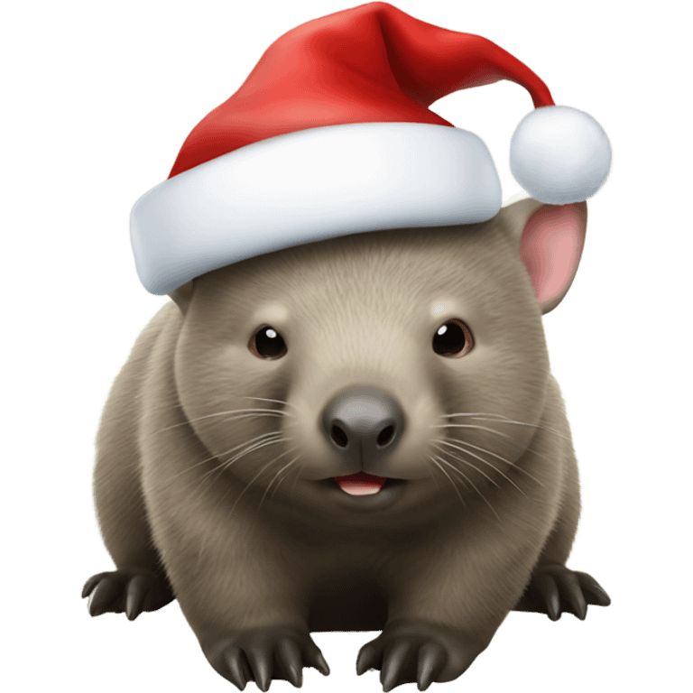 Wombat in a Santa hat emoji