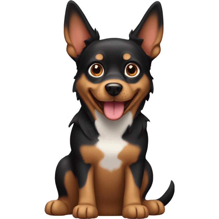 black and tan dog with pointy ears emoji