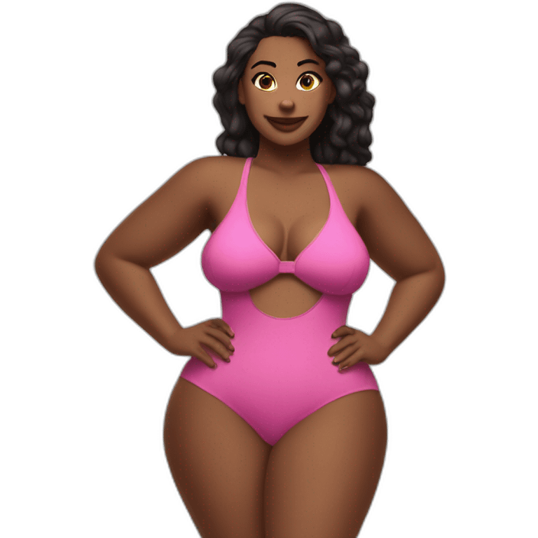 Slim-Thicc woman swimsuit posing (athletic build, perfect body, hourglass figure) emoji