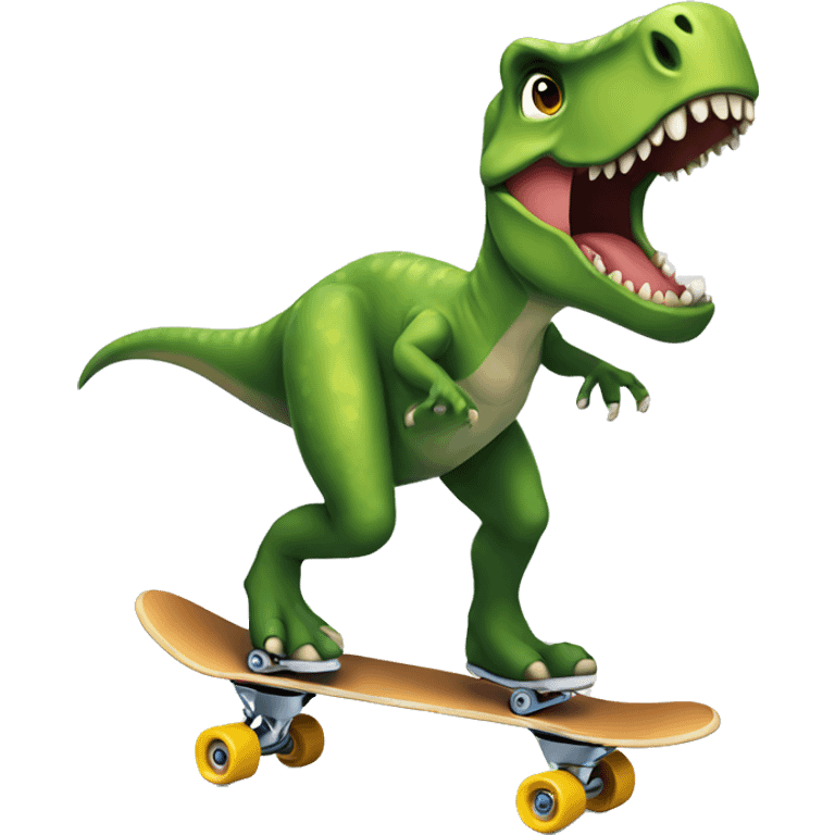 Dinosaur skating emoji