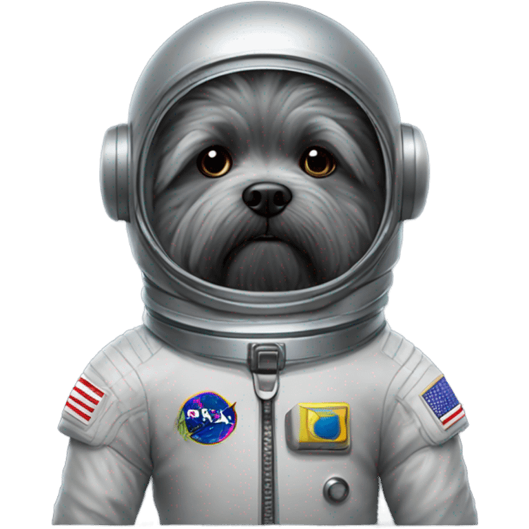 Gray Bouvier des Flanders in a space suit emoji