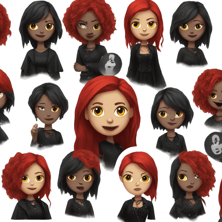 Goth woman with red hair emoji