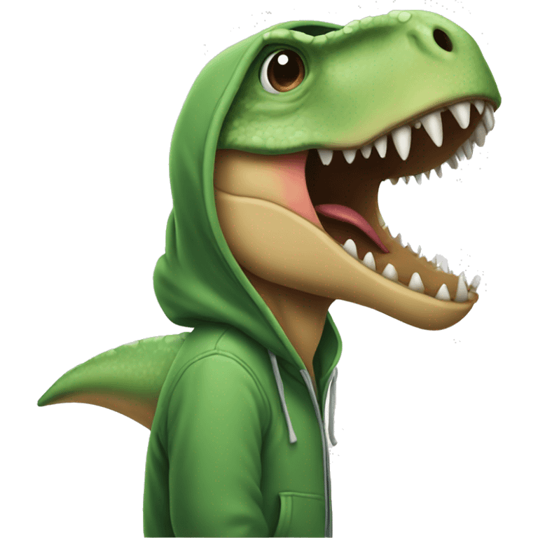 Dinosaur in hoodie emoji