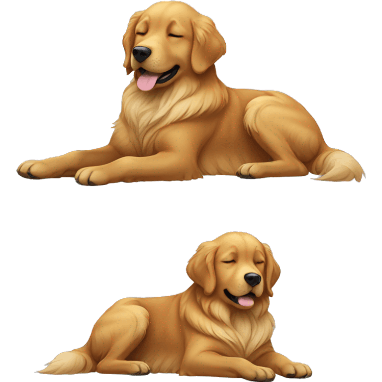 Black Golden retriever sleeping upright emoji