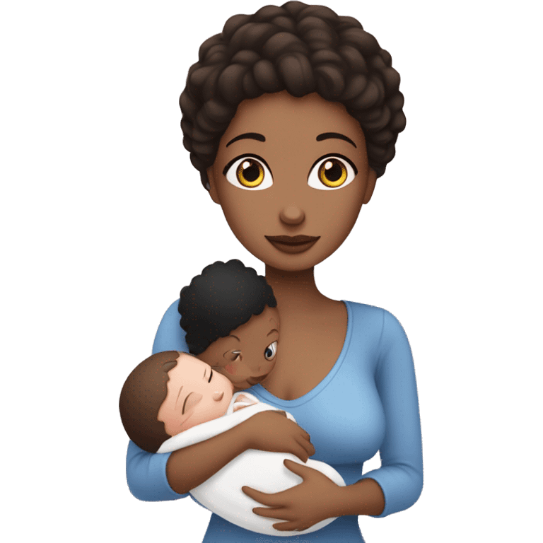 mom holding newborn baby girl with blue eyes and white skin baby dark hair white skin newborn little baby girl pink emoji