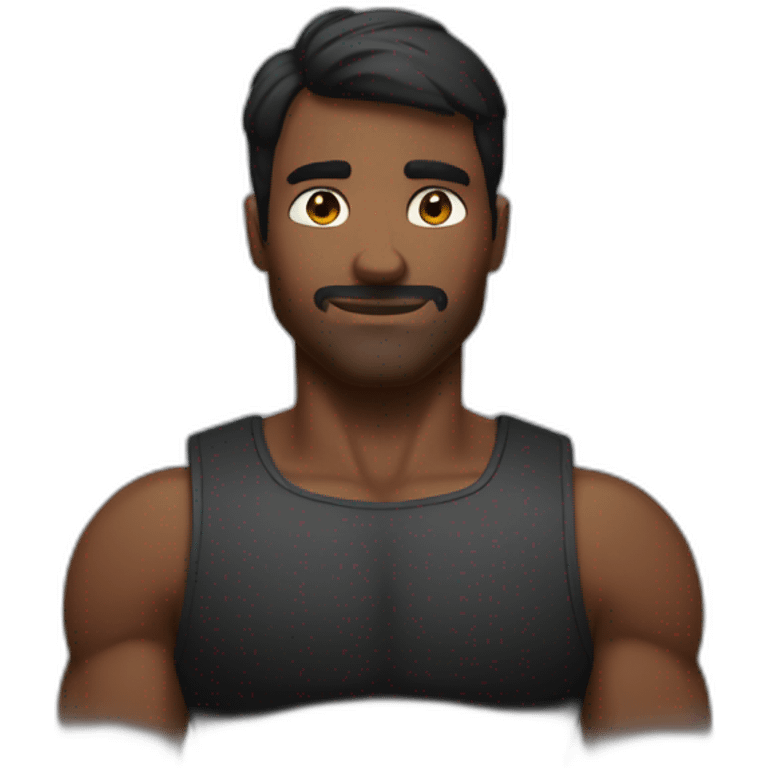 Homme noir musclé qui embrasse sa meuf emoji