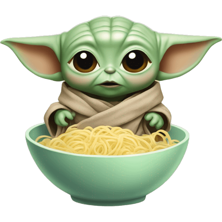 Baby yoda with noodles emoji