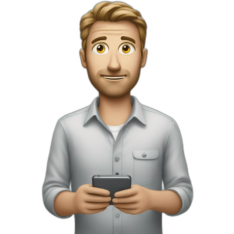 man with star eyes watching his phone emoji