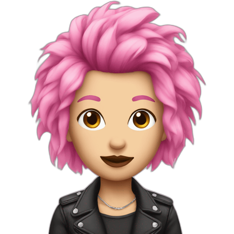 woman punk hair pink emoji