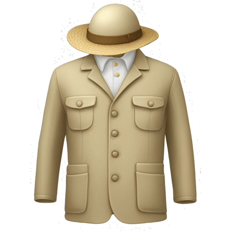 gardener pith helmet beige jacket emoji