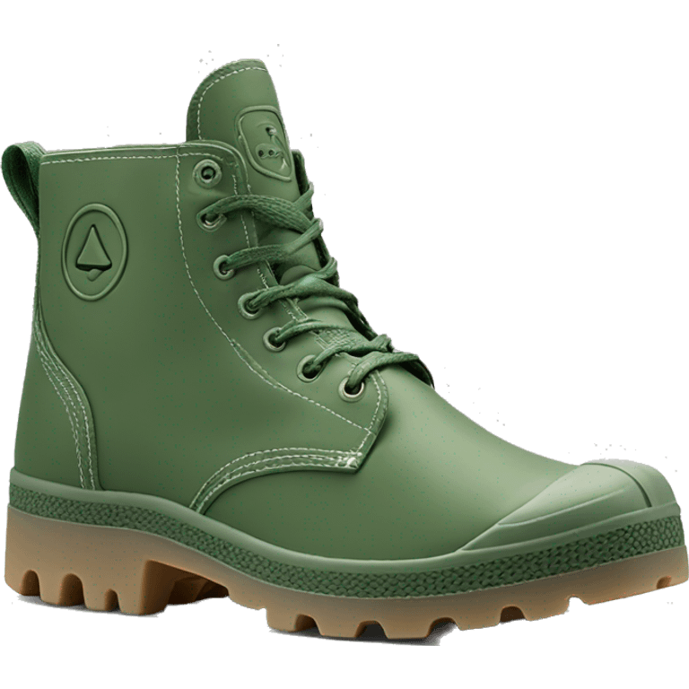 Original Palladium pampa Mens Low Boot Green Low Under Heels emoji