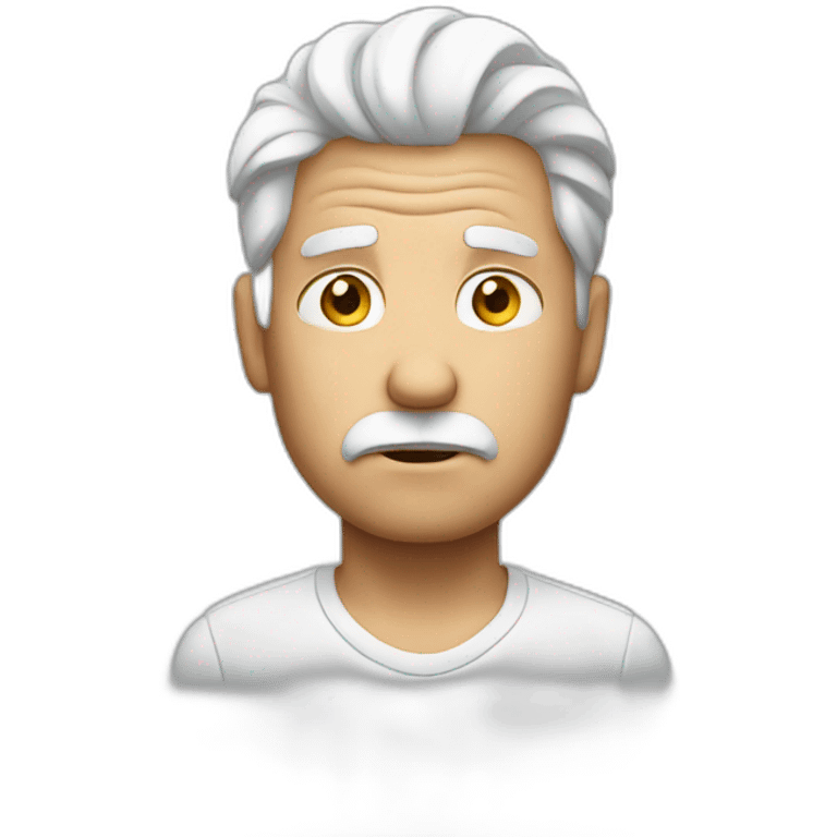 confused white haired man emoji