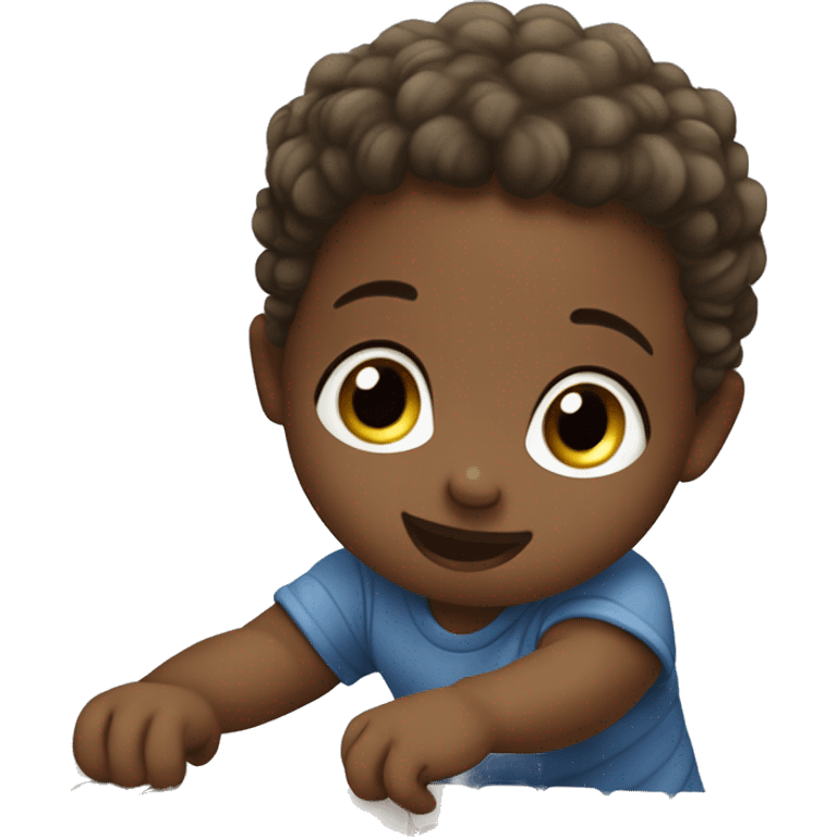 ￼ black baby playing with colorful xylophone emoji