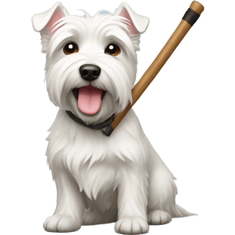 Westie with a blind stick emoji