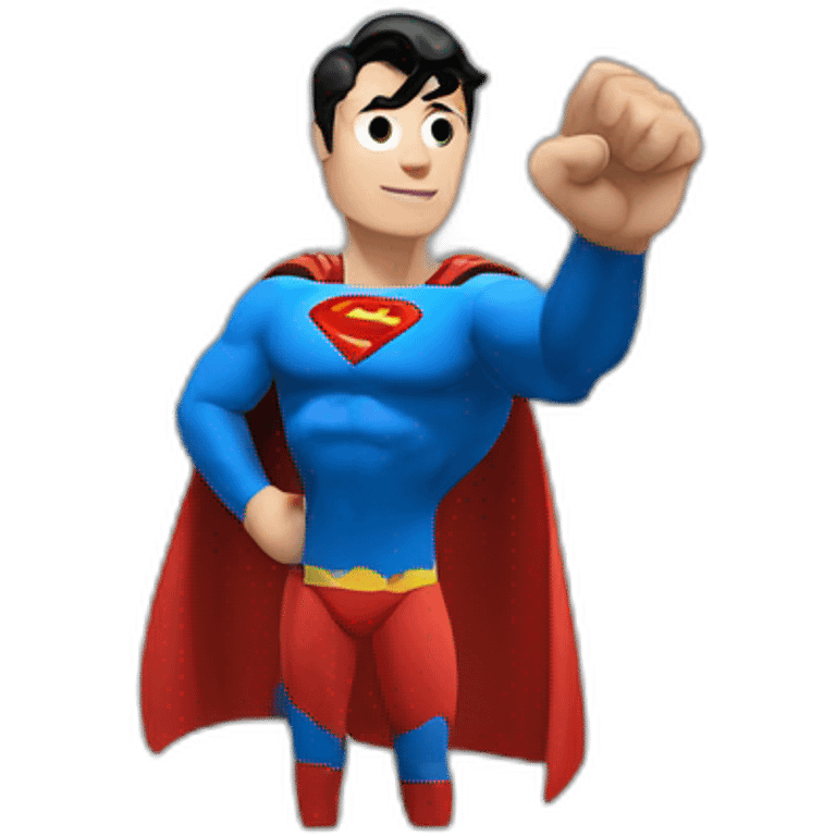 SUPERMAN hello with his hand emoji