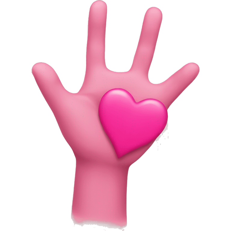 Pink hand heart  emoji